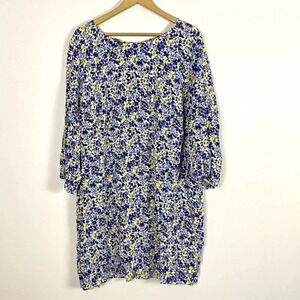 Old Navy Yellow and Blue Floral Shift Dress
